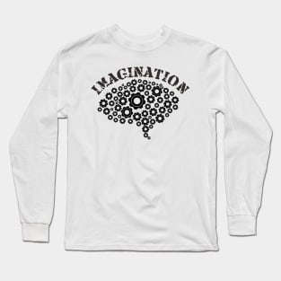 Brain Machine Imagination White Long Sleeve T-Shirt